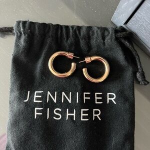 Jennifer Fisher Huggie Hoops (rose gold)